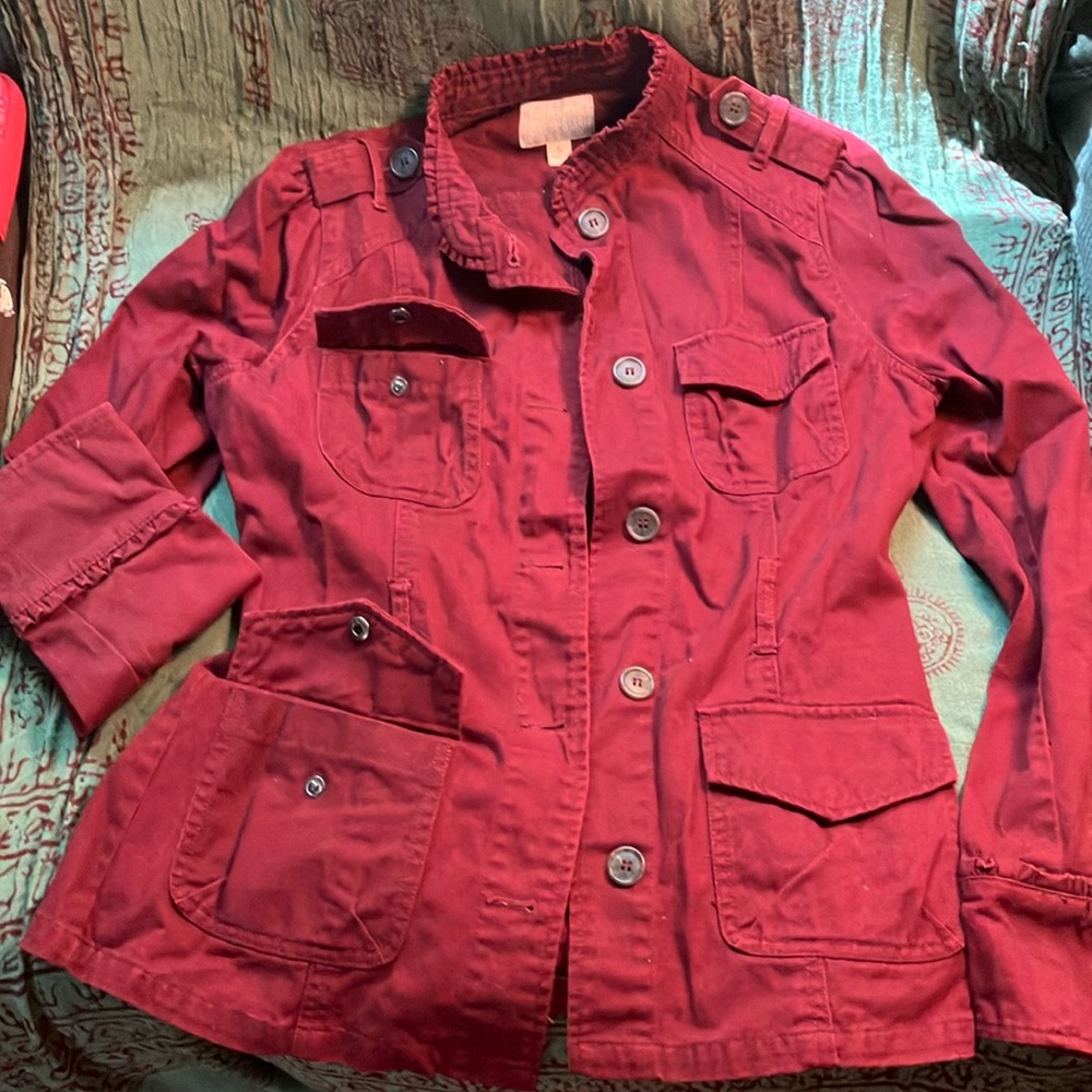 Converse one ⭐️ star burgundy cotton jacket sz S